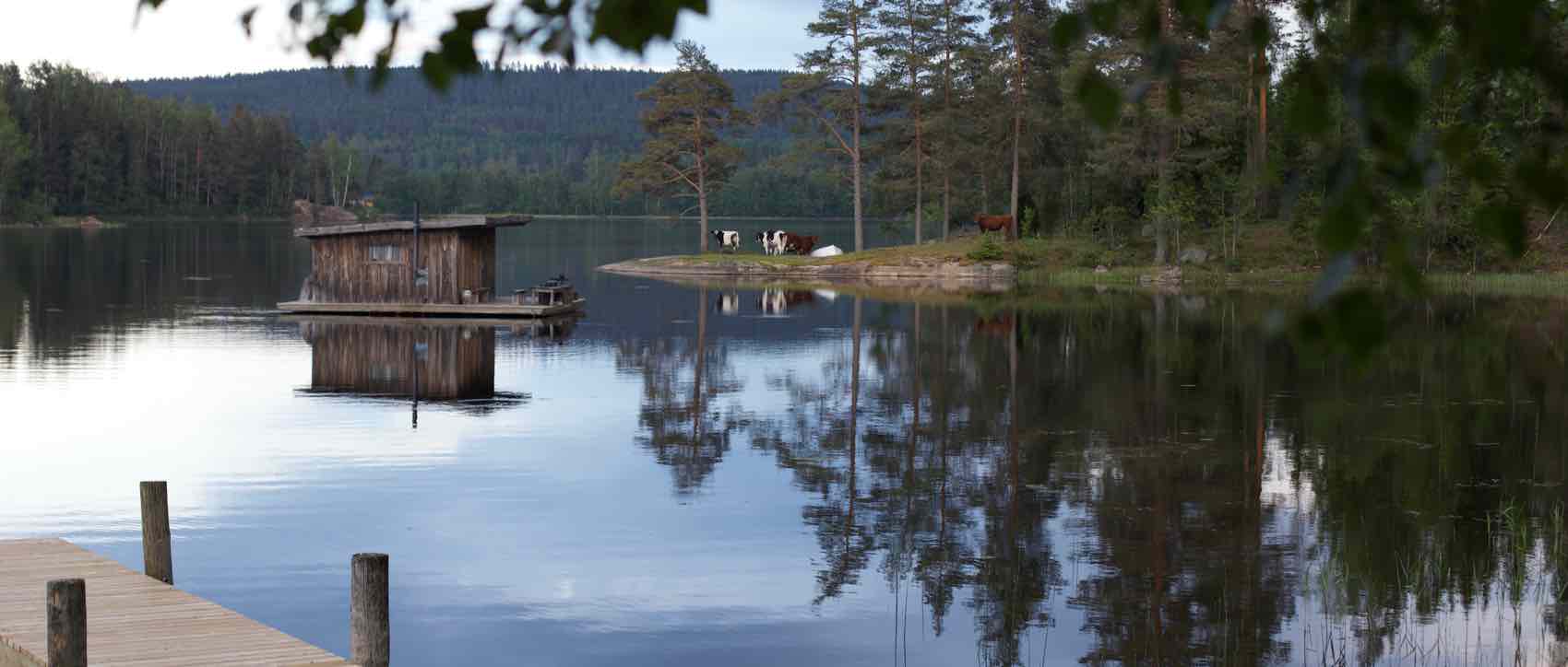 Svensk idyll:Ved innsjøen  Eldan, ligger campen  Naturbyn